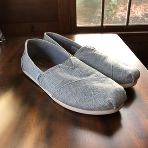 Grey Toms Flats, Size 10.